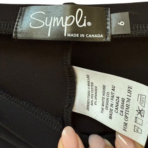 Sympli Black Side Notch Hem Ankle Jersey Pants Size 6 Capsule wardrobe‎ Travel - Picture 4 of 7